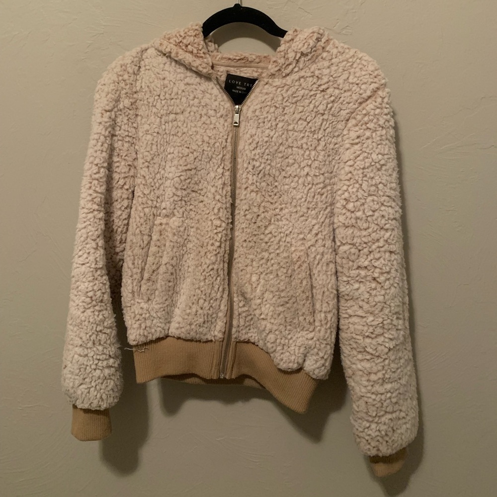 Love Tree cropped teddy bear jacket (boutique brand)
